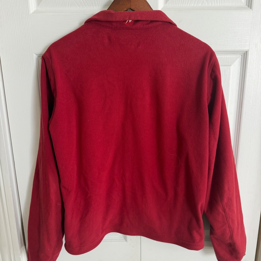 Marmot Womens Full Zip Fleece Jacket Red Mock Neck Small S/P Outdoor Hiking - Picture 5 of 10